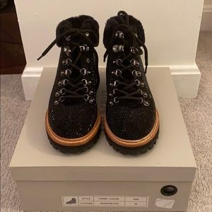 Lola Cruz Sequin ankle boots